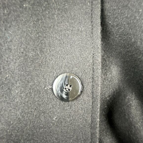 VTG Miss New Yorker Wool Blend Scarf Coat Womens Sz L Black USA Made 90s Winter - Picture 8 of 14